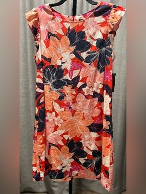 Jessica Howard Coral, Navy & Pink Floral Cap-Sleeve Tunic